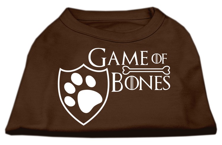 Game of Bones Screen Print Dog Shirt Brown XXXL